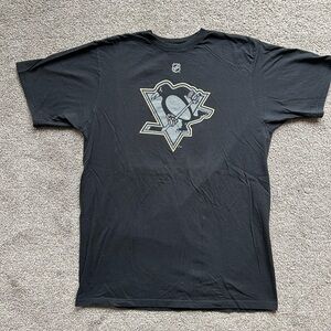 Reebok Pittsburgh Penguins Malkin Black Short Sleeve Tee with Iconic Logo